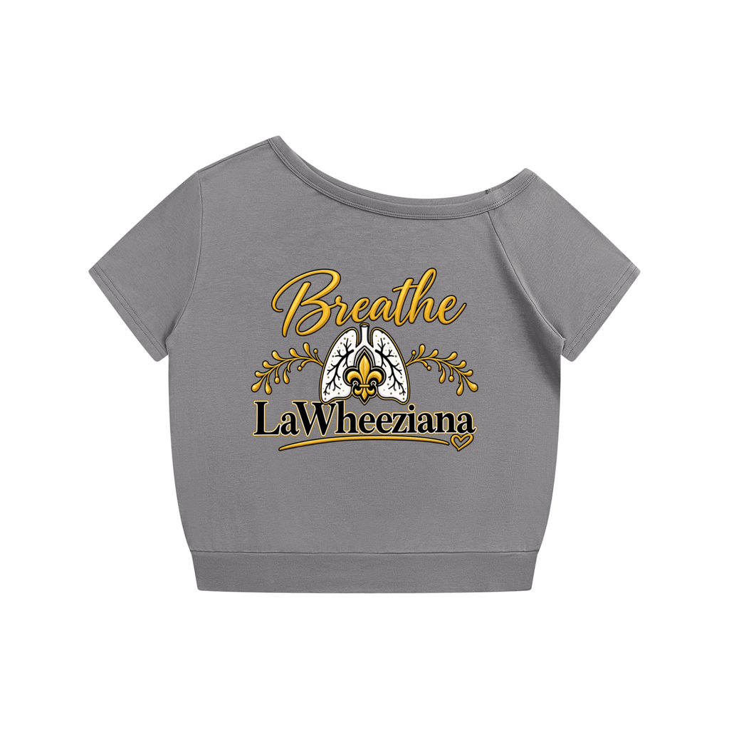 Sexy Breathe LaWheeziana Women's Off-the-Shoulder T-Shirt
