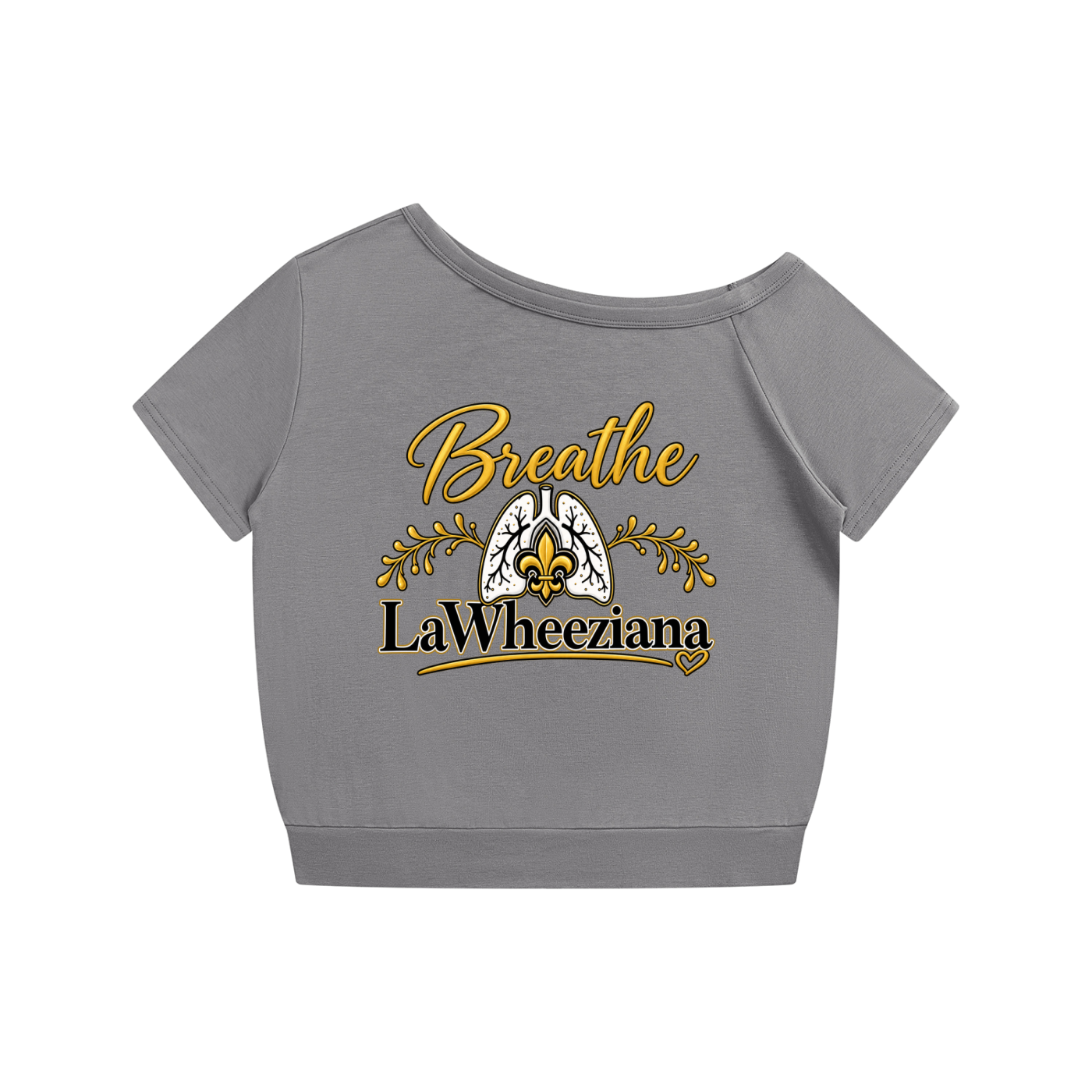 Sexy Breathe LaWheeziana Women's Off-the-Shoulder T-Shirt