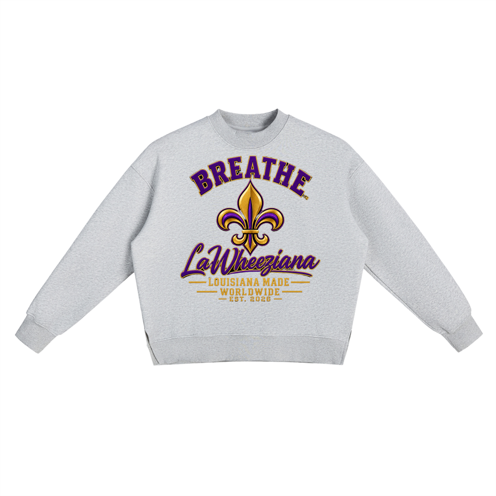 Breathe LaWheeziana Fleur- de- lis Side Slit Crewneck