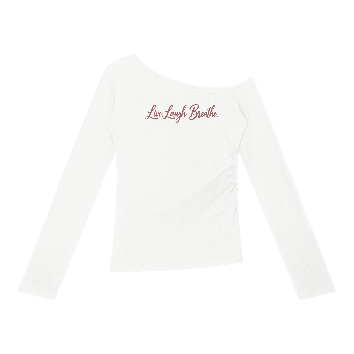 Live.Laugh.Breathe. Women’s Off-the-Shoulder T-Shirt